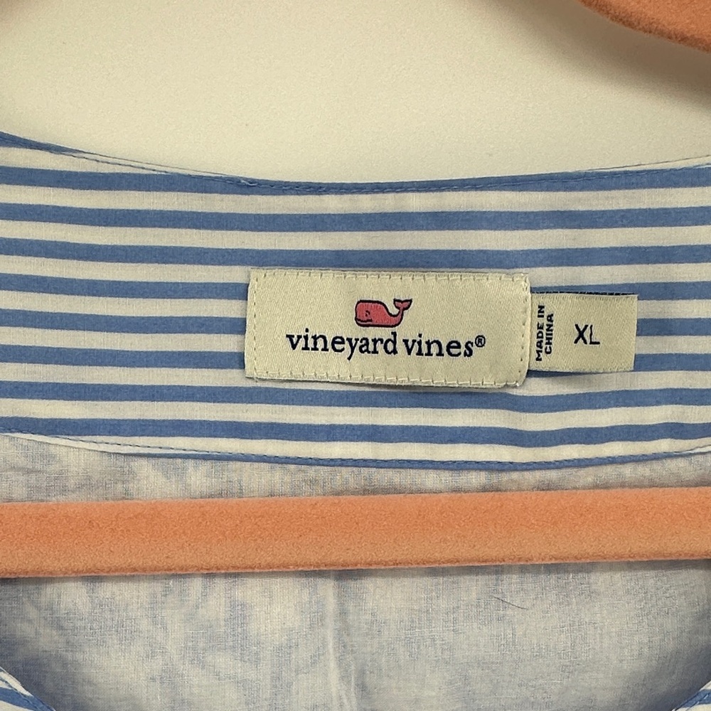 Vineyard Vines Coastal Bohemian Floral Nautical Inspired Blue&White Dress SZXL - Picture 2 of 10